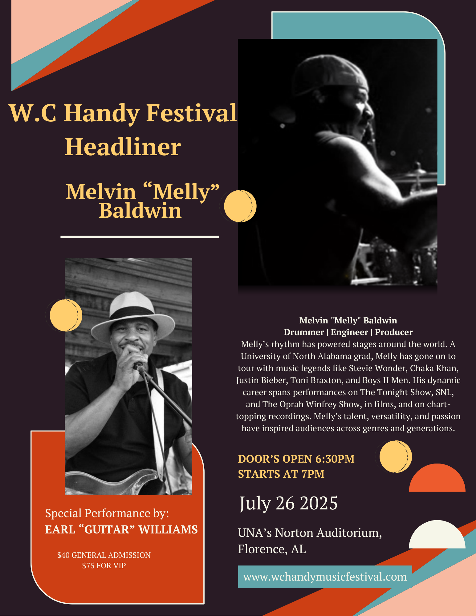 Handy Headliner: Starring Melvin “Melly” Baldwin / featuring Earl “Guitar” Williams!